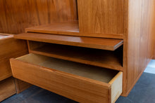 Load image into Gallery viewer, Vintage Queen Teak Bed frame with Floating Night Stands
