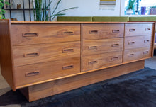 Load image into Gallery viewer, Vintage Teak Canadian Nine Drawer Dresser

