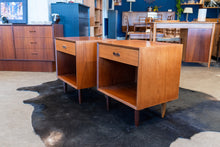 Load image into Gallery viewer, Restored Vintage Teak Bedside Table Pair from Punch Designs

