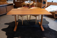 Load image into Gallery viewer, Restored Solid Teak Trestle Dining Table

