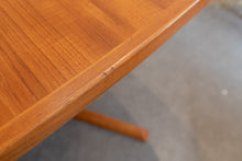 Load image into Gallery viewer, Restored Vintage Teak Gudme Pedestal  Dining Table with Two Leaves
