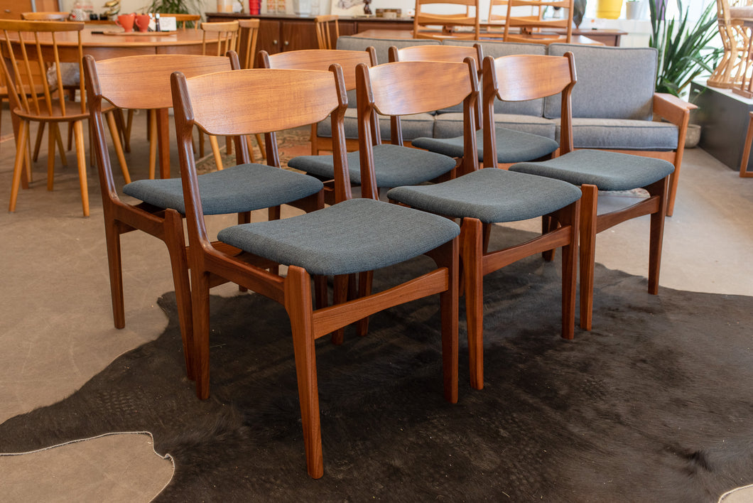 Restored Vintage Teak and Afromosia Dining Chairs - Set of Six