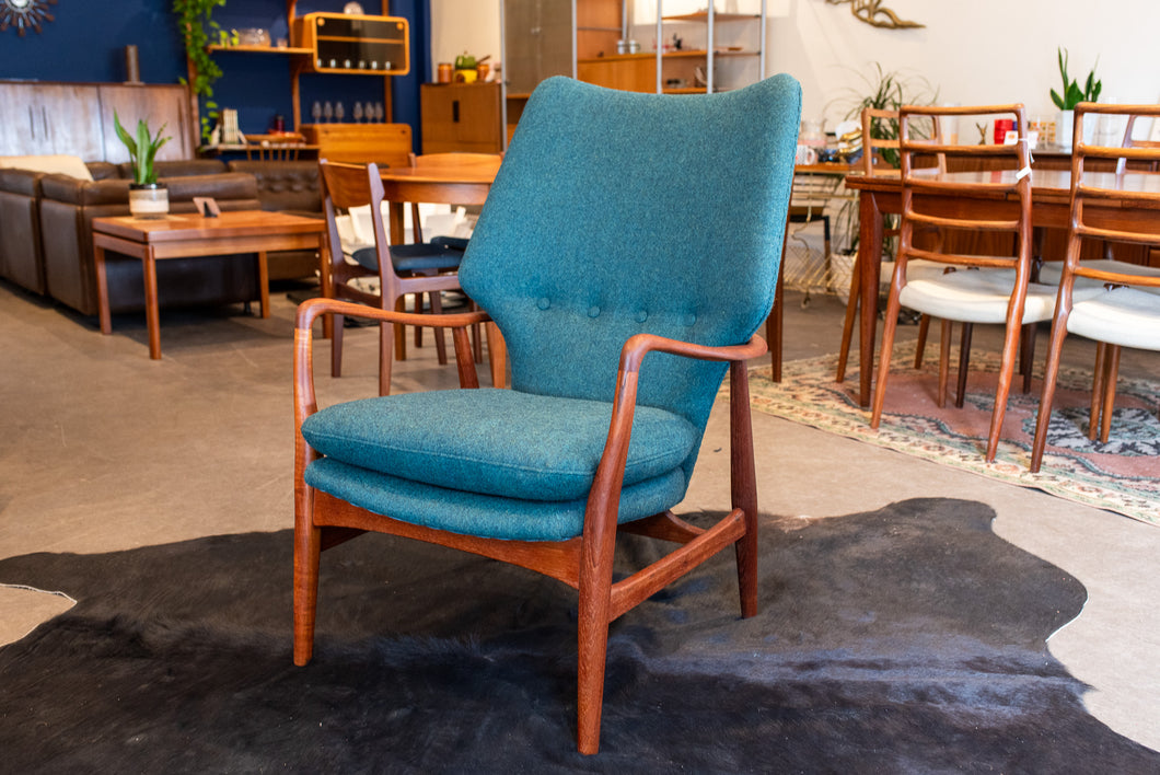 Restored Vintage Madsen and Schubell Wingback Lounge Chair