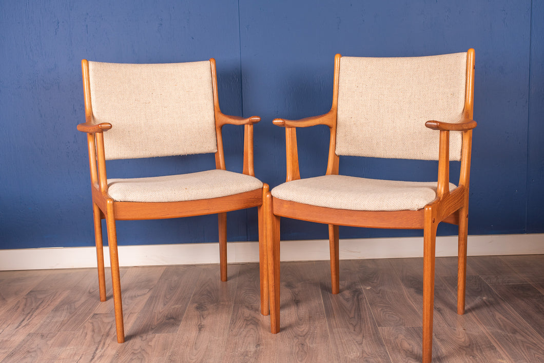 Vintage Teak Captains Chairs - Set of Two