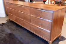 Load image into Gallery viewer, Restored Vintage Walnut Nine Drawer Dresser

