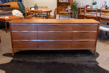 Load image into Gallery viewer, Restored Vintage Walnut Nine Drawer Dresser
