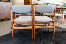 Load image into Gallery viewer, Vintage Reupholstered Teak Dining Chairs - Set of Four
