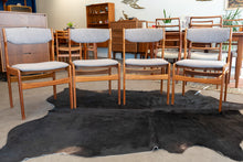 Load image into Gallery viewer, Vintage Reupholstered Teak Dining Chairs - Set of Four
