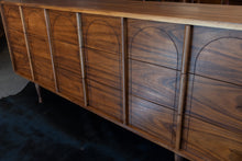Load image into Gallery viewer, Restored Vintage Walnut Nine Drawer Dresser
