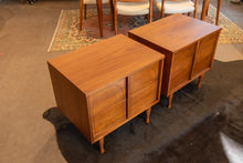 Load image into Gallery viewer, Restored Vintage Walnut Bedside Table Pair
