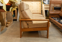 Load image into Gallery viewer, Tall Back Upholstered Sofa with Teak Frame
