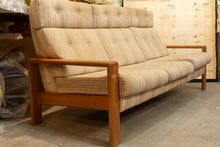 Load image into Gallery viewer, Tall Back Upholstered Sofa with Teak Frame
