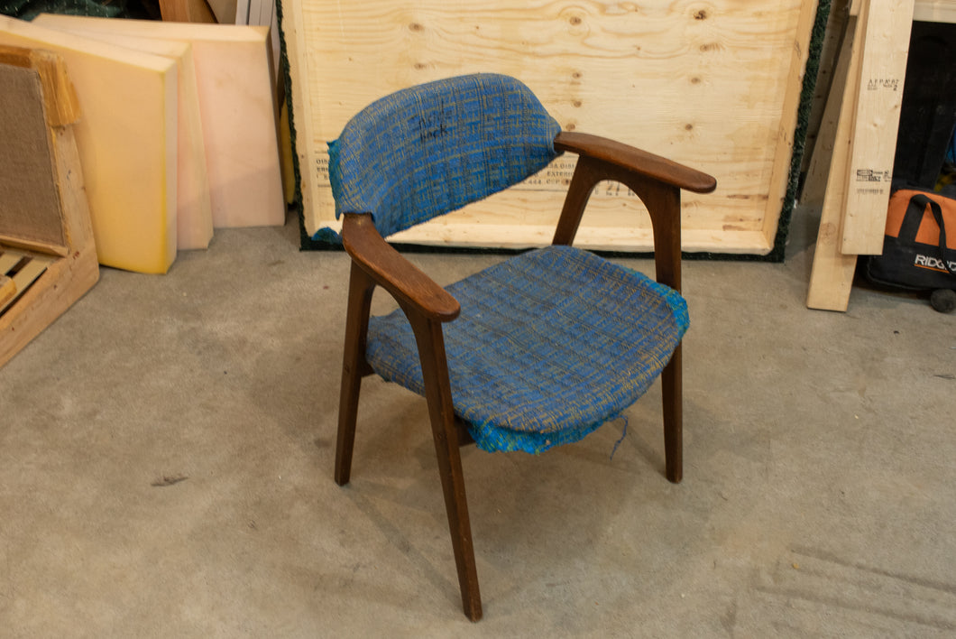 Vintage Walnut Dining Chairs Set of Four