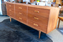 Load image into Gallery viewer, Vintage Teak Nine Drawer Dresser
