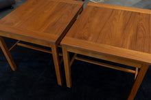 Load image into Gallery viewer, VIntage Danish Teak Side Table Pair with Lower Shelves
