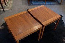Load image into Gallery viewer, VIntage Danish Teak Side Table Pair with Lower Shelves
