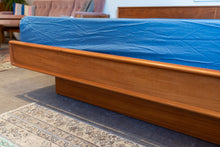 Load image into Gallery viewer, Vintage Queen Teak Platform Bed with Floating Night Stands

