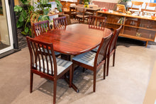 Load image into Gallery viewer, Vintage Rosewood Finish Seven Piece Danish Dining Set
