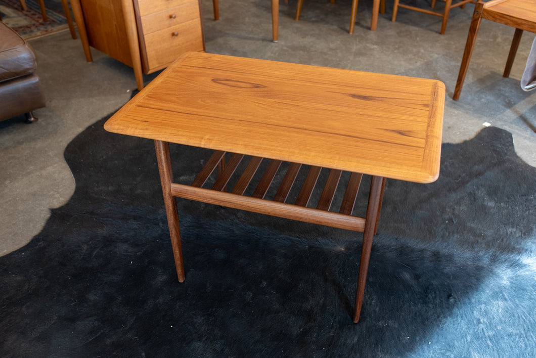 Vintage Teak End Table with Lower Shelf