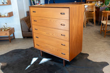 Load image into Gallery viewer, Vintage Teak Five Drawer Dresser

