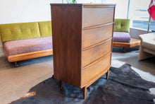 Load image into Gallery viewer, Vintage Walnut Tallboy Dresser

