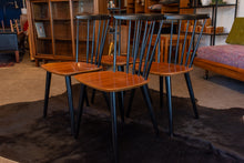 Load image into Gallery viewer, Vintage Teak and Black Dining Chairs - Set of Four
