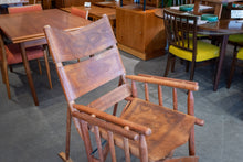 Load image into Gallery viewer, Vintage Wood and Leather Rocking Chair
