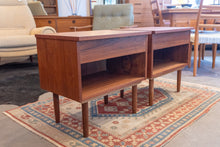 Load image into Gallery viewer, Vintage Teak Bedside Tables Pair with Drawers
