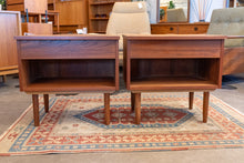 Load image into Gallery viewer, Vintage Teak Bedside Tables Pair with Drawers
