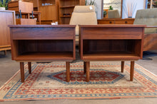 Load image into Gallery viewer, Vintage Teak Bedside Tables Pair with Drawers
