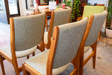 Load image into Gallery viewer, Reupholstered Vintage Teak Tallback Dining Chairs - Set of Four
