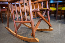 Load image into Gallery viewer, Vintage Wood and Leather Rocking Chair
