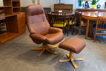 Load image into Gallery viewer, Vintage Reupholstered Lounge Chair and Ottoman
