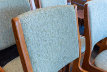 Load image into Gallery viewer, Reupholstered Vintage Teak Tallback Dining Chairs - Set of Four
