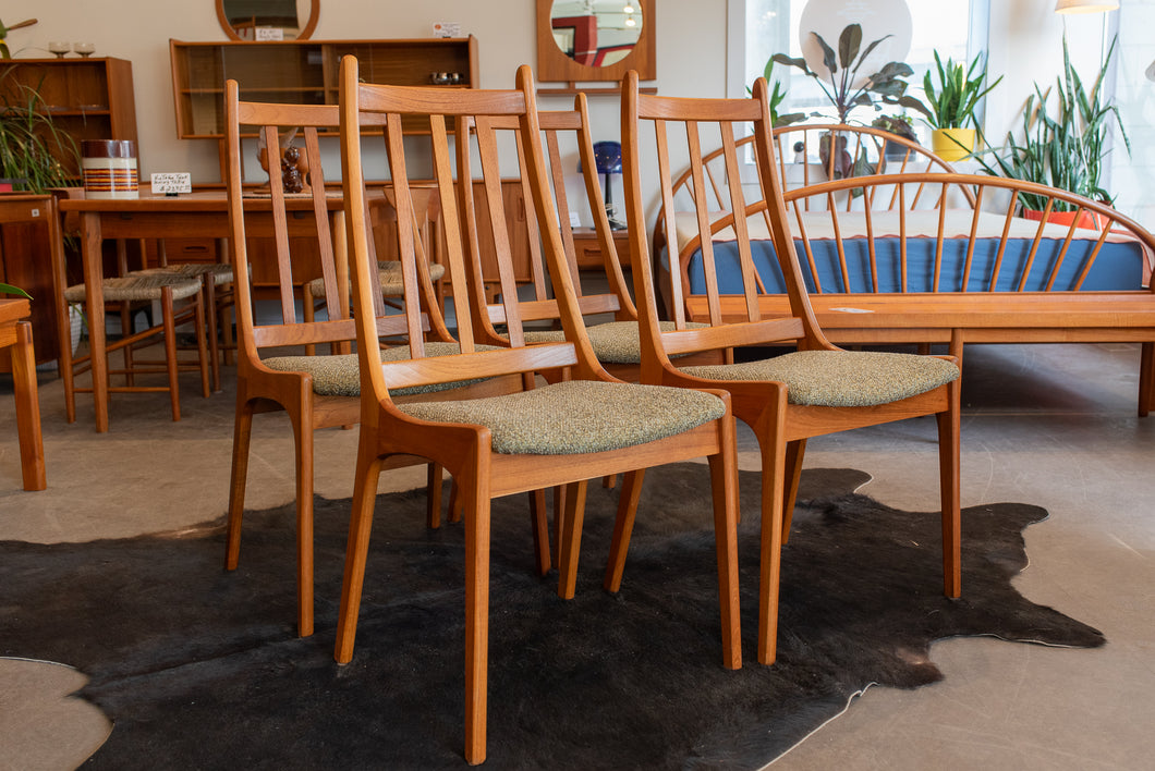 Restored Vintage Teak Dining Chairs - Set of Four