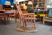 Load image into Gallery viewer, Vintage Wood and Leather Rocking Chair
