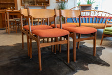 Load image into Gallery viewer, On Hold - Vintage Reupholstered Teak Dining Chairs - Set of Four
