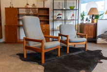 Load image into Gallery viewer, Vintage Domino Mobler Teak Lounge Chair with Grey Upholstery

