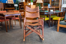 Load image into Gallery viewer, Vintage Wood and Leather Rocking Chair
