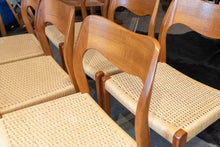 Load image into Gallery viewer, Vintage Neils Møller Model 71 Dining Chairs - set of Six
