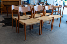 Load image into Gallery viewer, Vintage Neils Møller Model 71 Dining Chairs - set of Six
