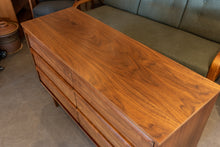 Load image into Gallery viewer, Vintage Walnut Six Drawer Dresser
