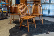 Load image into Gallery viewer, Vintage Solid Teak Spindle Dining Chairs - Set of Four
