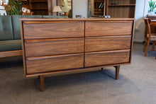 Load image into Gallery viewer, Vintage Walnut Six Drawer Dresser
