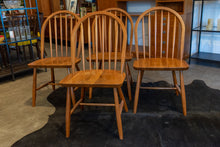 Load image into Gallery viewer, Vintage Solid Teak Spindle Dining Chairs - Set of Four
