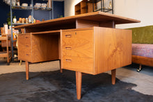 Load image into Gallery viewer, Vintage Teak Executive Desk
