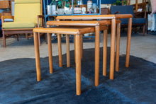 Load image into Gallery viewer, Vintage Teak Glass Top Nesting Table Set
