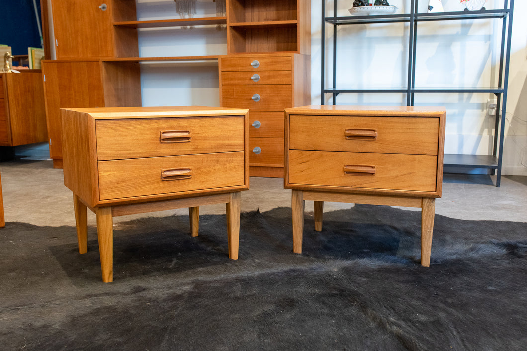 Restored Vintage Teak Side Table Pair