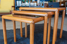 Load image into Gallery viewer, Vintage Teak Glass Top Nesting Table Set
