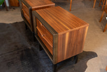 Load image into Gallery viewer, Vintage Walnut Bedside Table Pair
